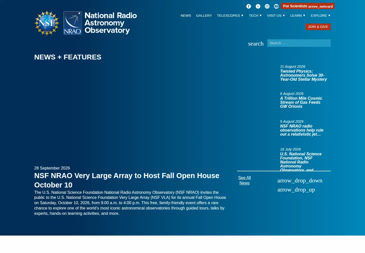 Screenshot of nrao.edu