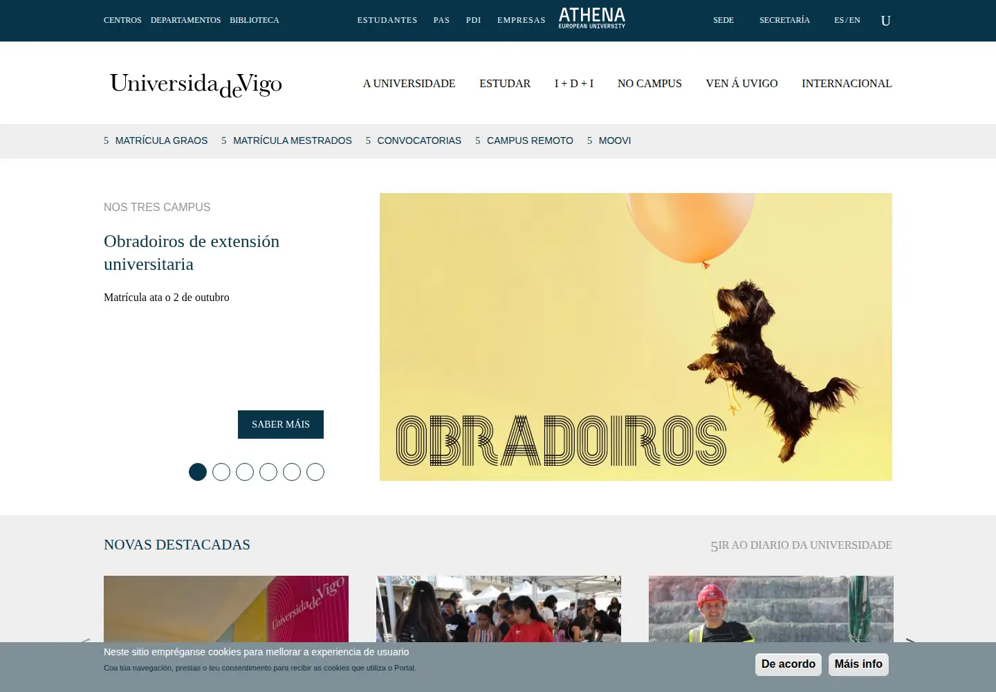 Screenshot of uvigo.es
