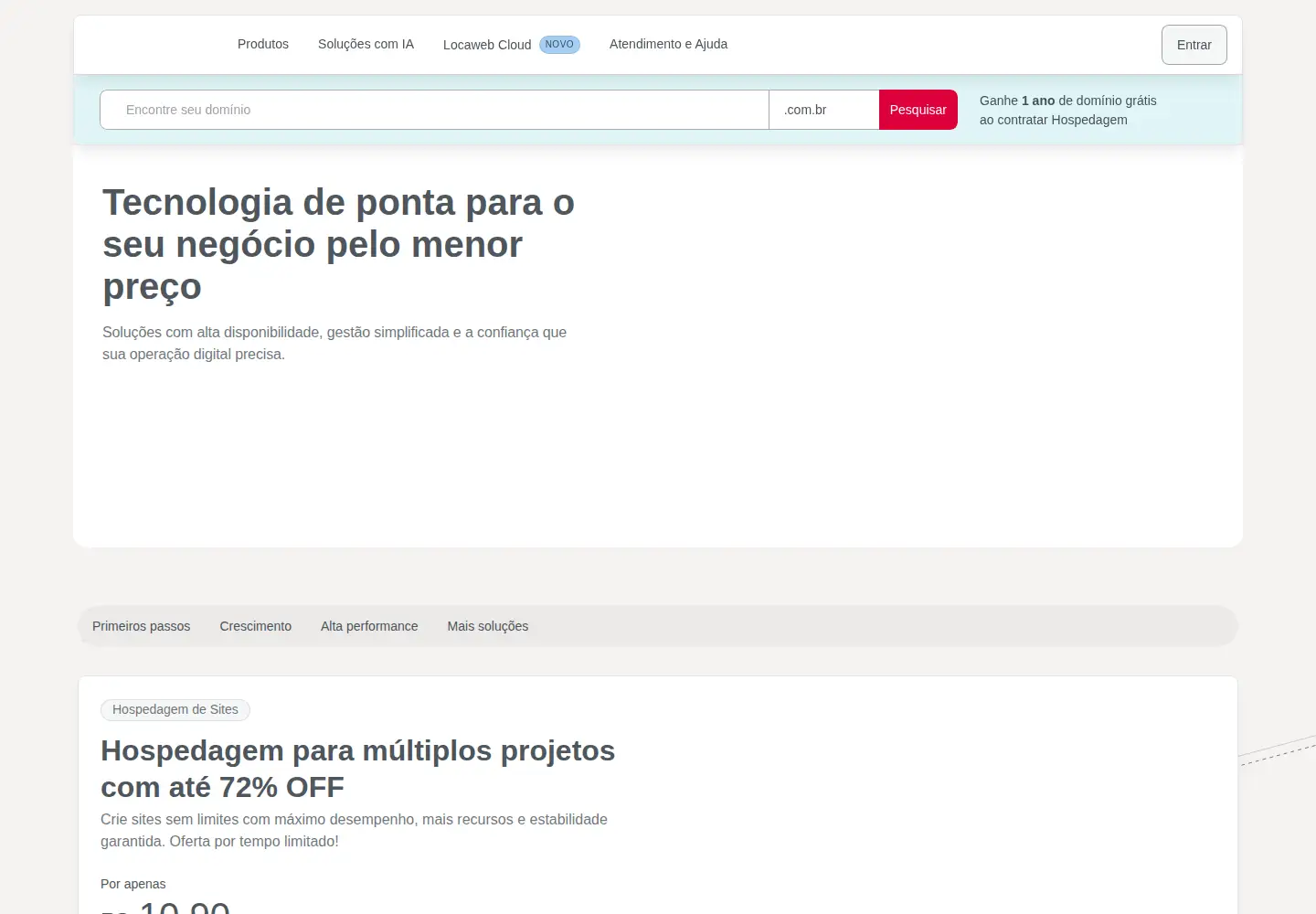 Screenshot of locaweb.com.br