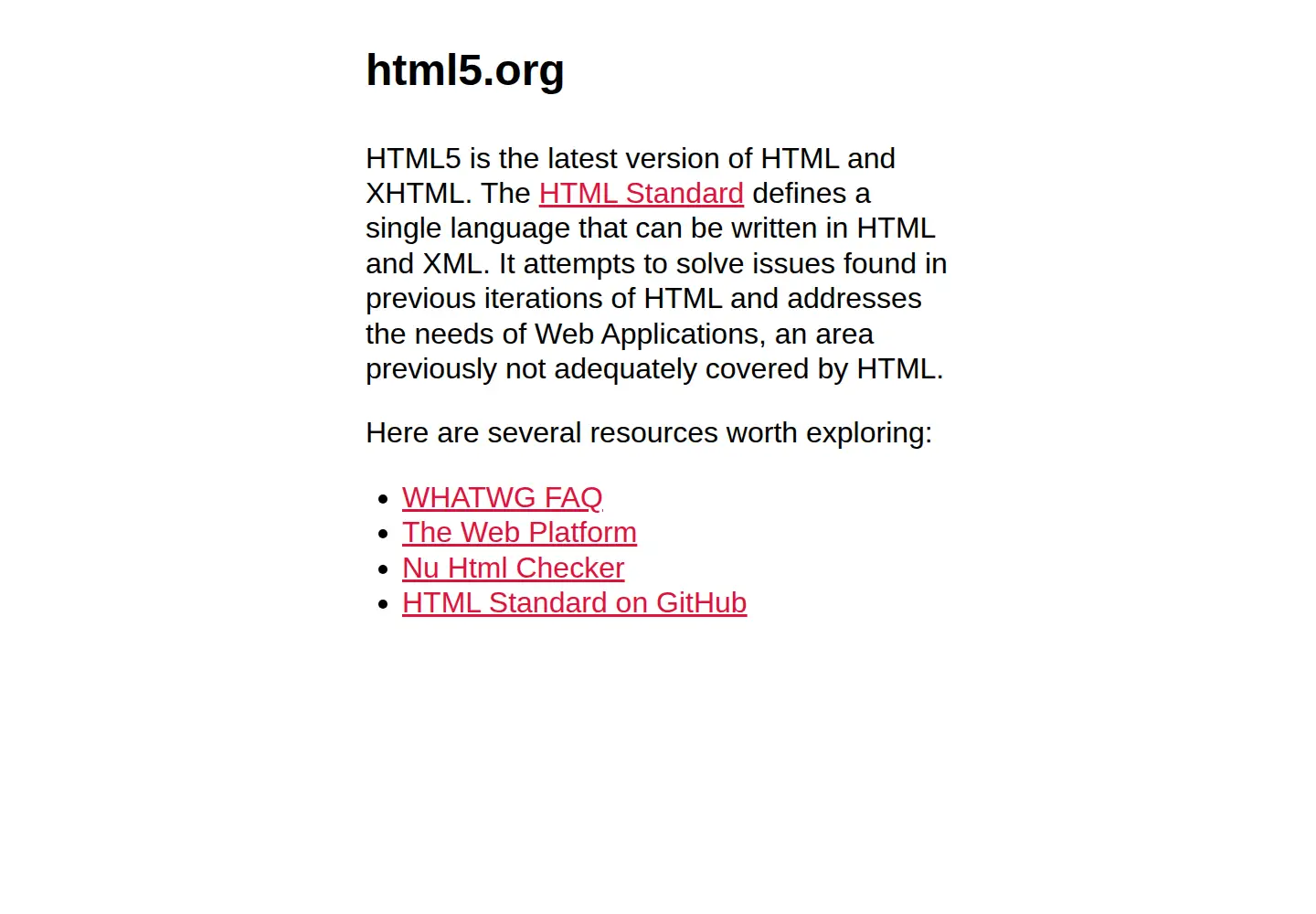 Screenshot of html5.org