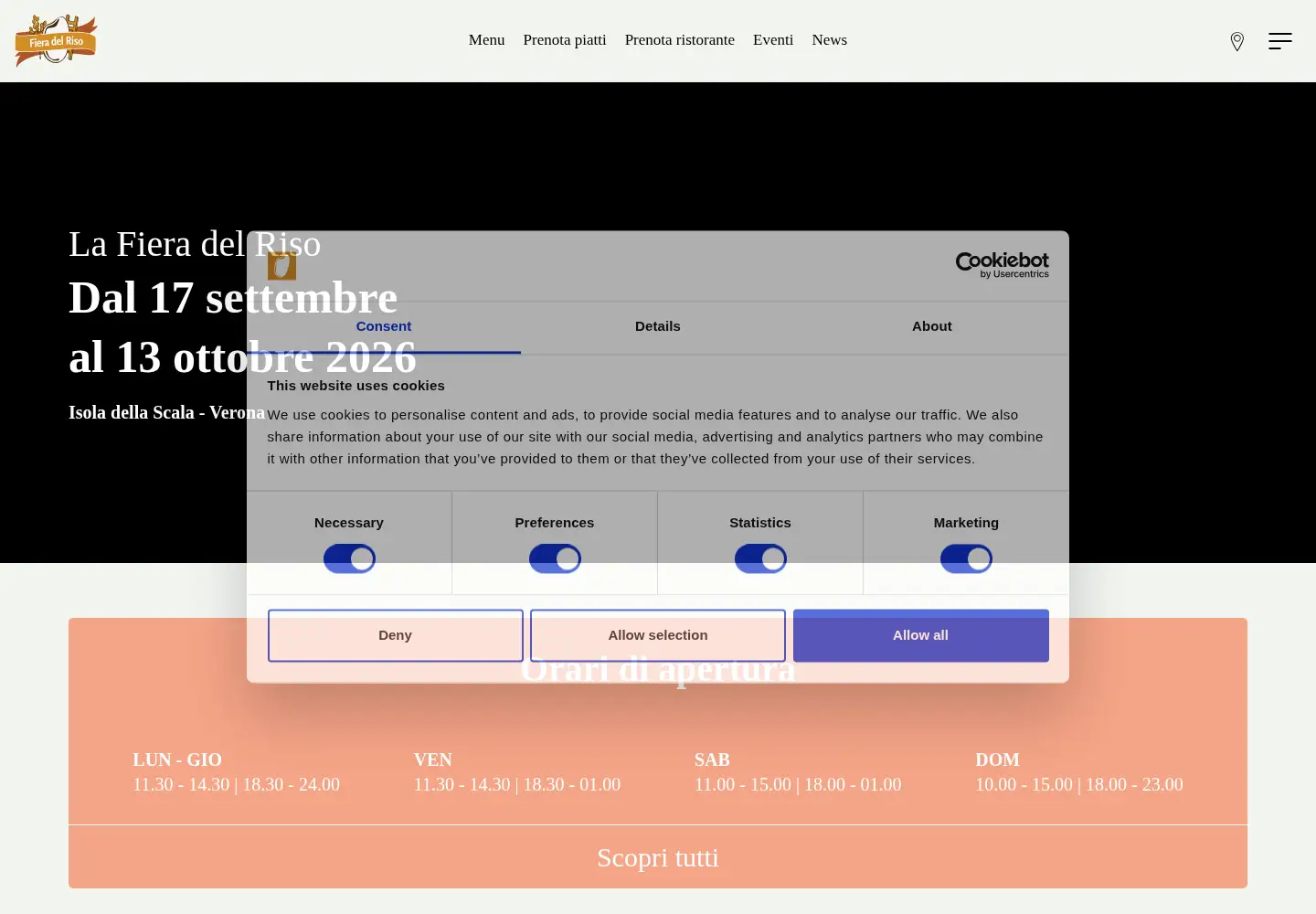 Screenshot of fieradelriso.it