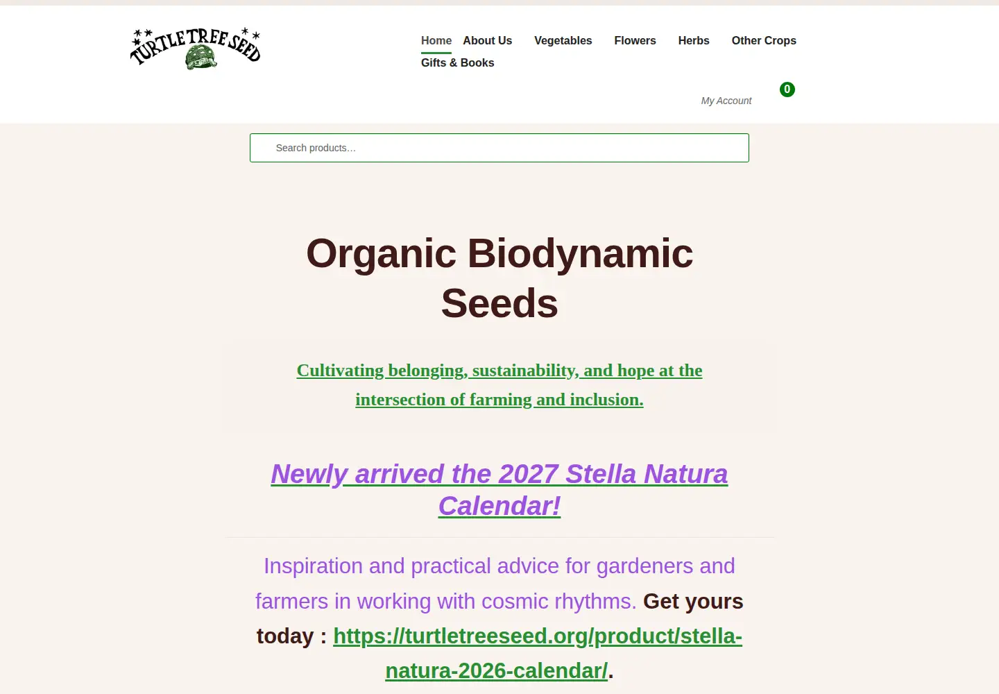 Screenshot of turtletreeseed.org