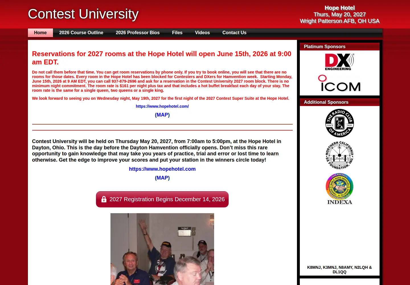 Captured homepage of contestuniversity.com in the current scan
