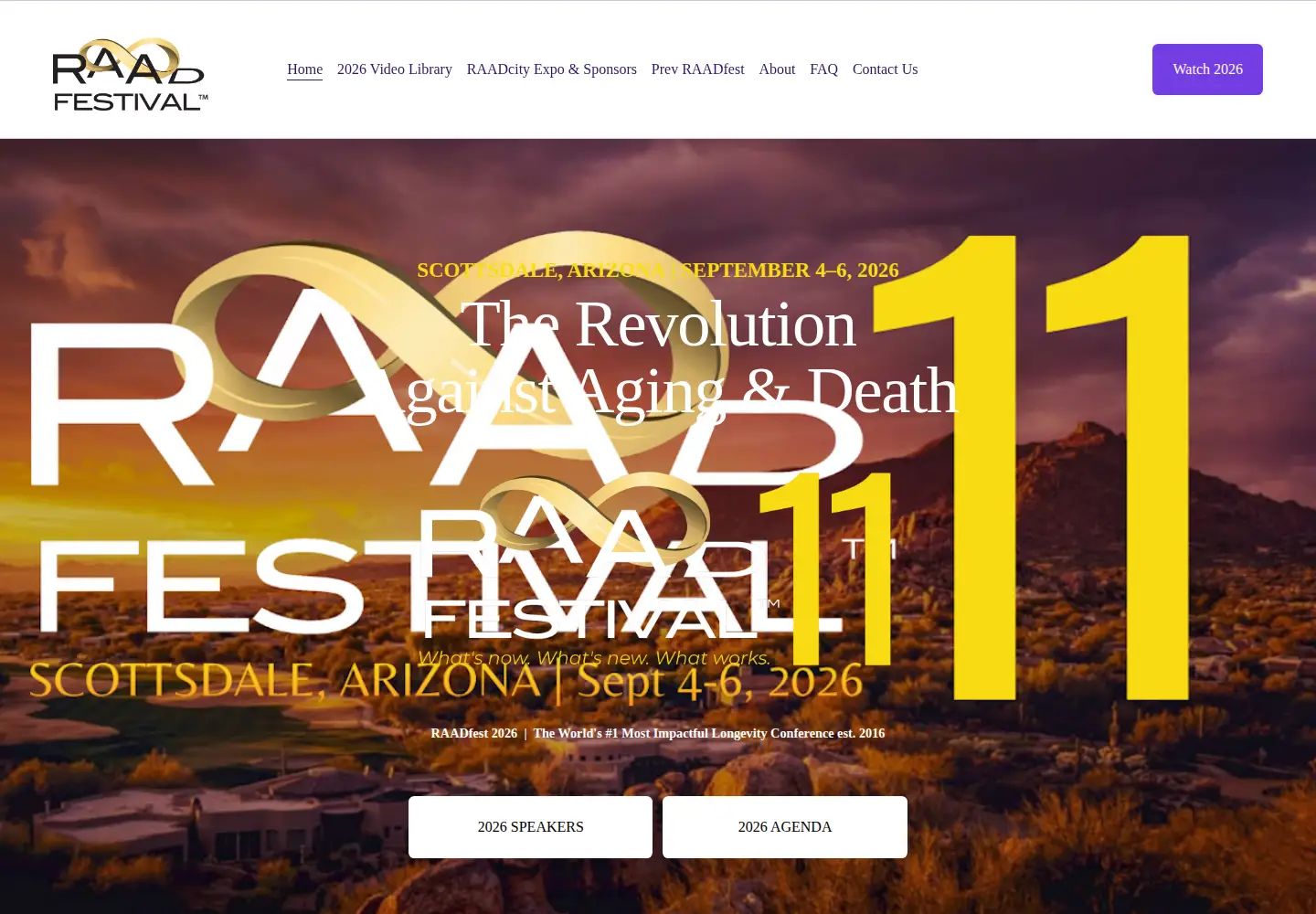 Captured homepage of raadfest.com in the current scan