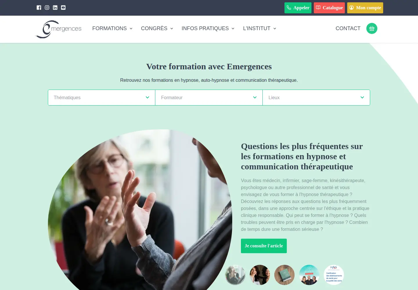Screenshot of hypnoses.com