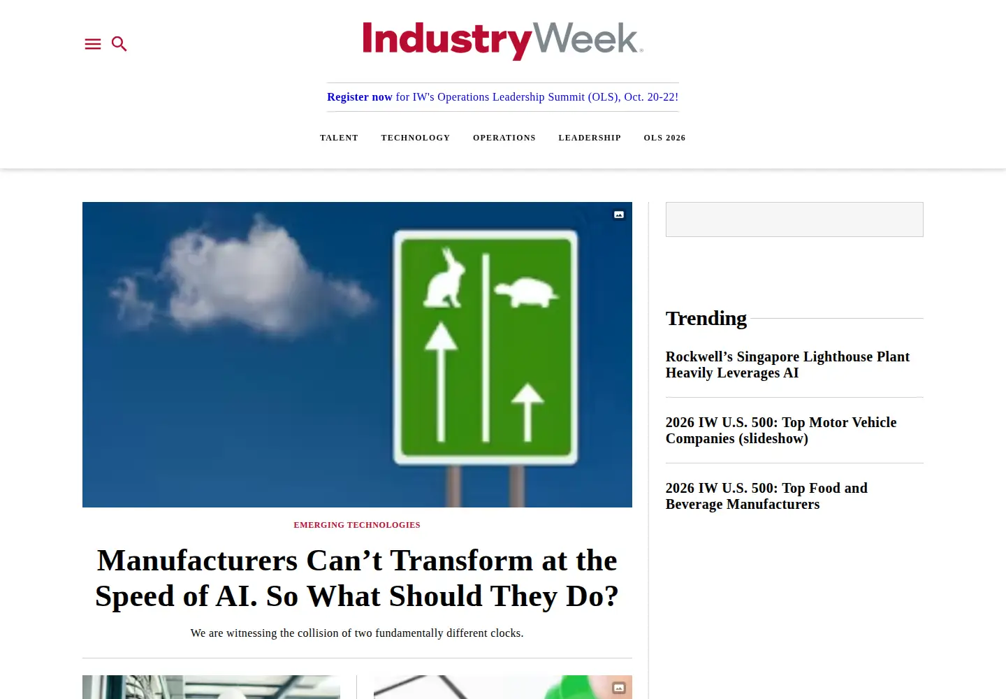 Screenshot of industryweek.com