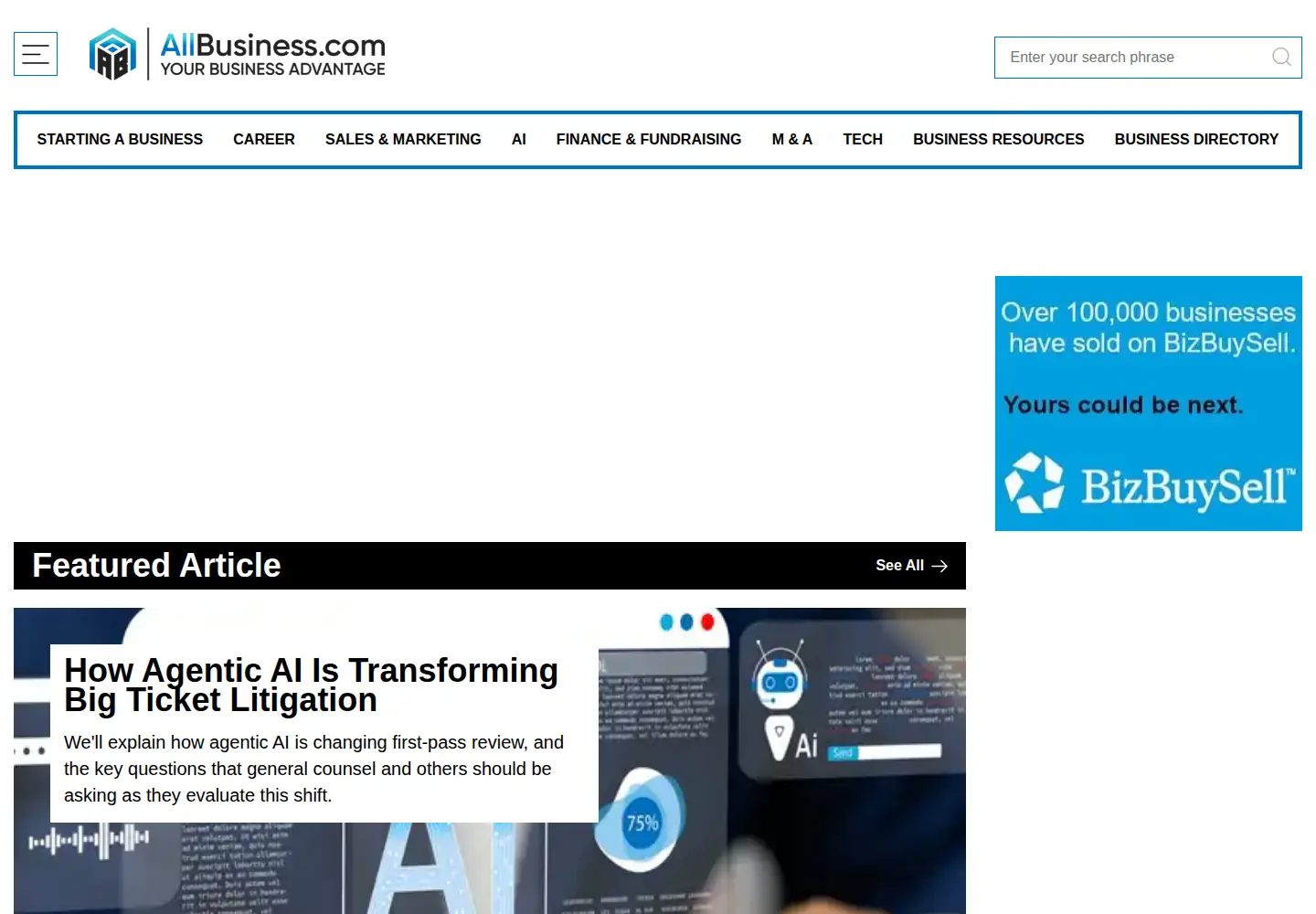 Screenshot of allbusiness.com