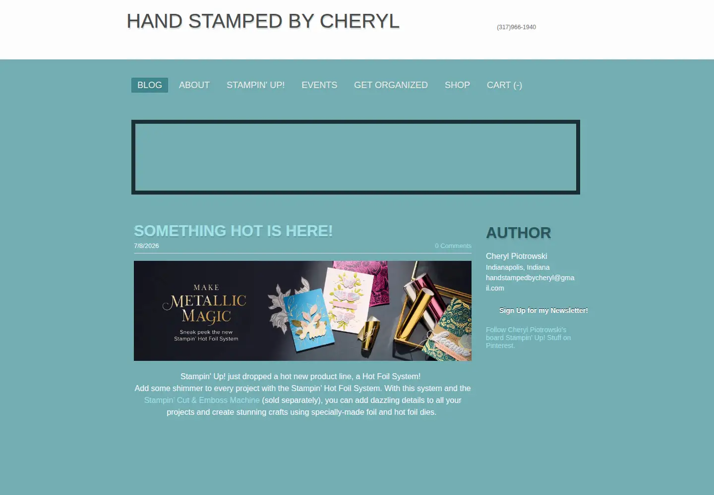 Captured homepage of handstampedbycheryl.com in the current scan