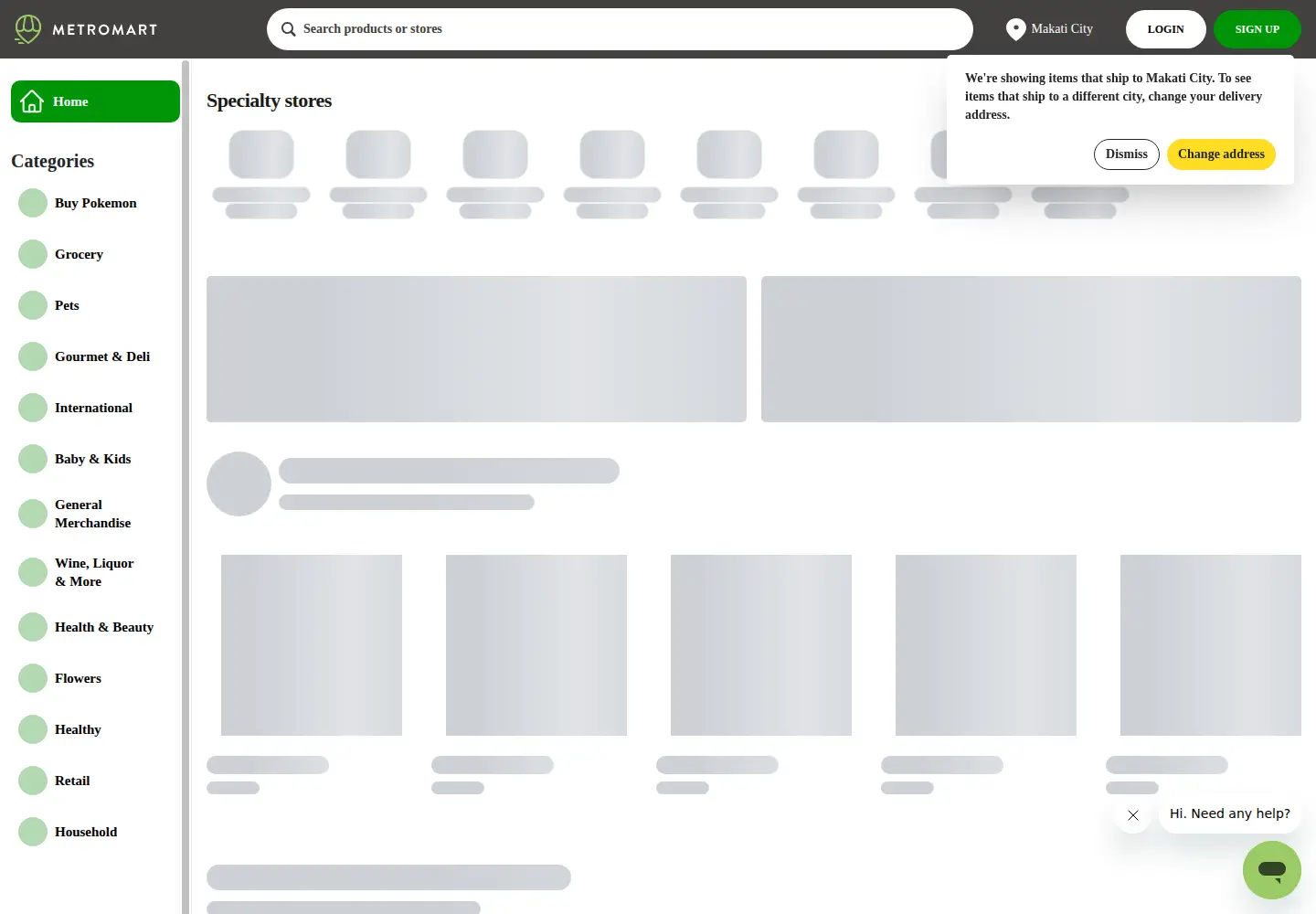 Screenshot of metromart.com