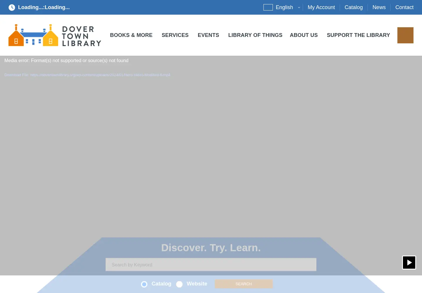 Screenshot of dovertownlibrary.org
