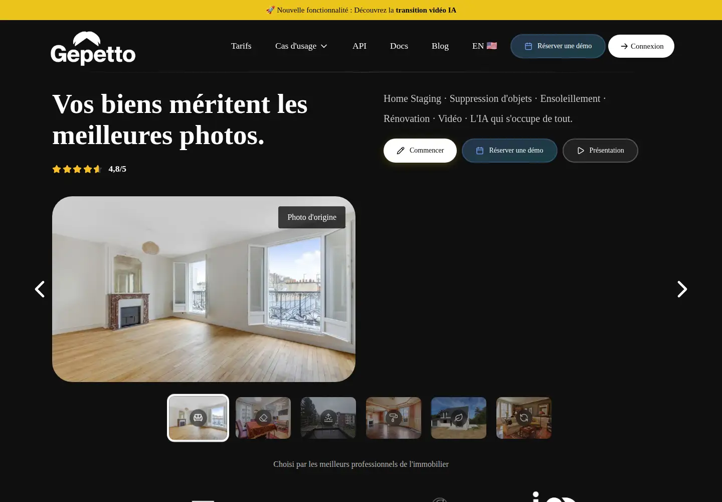 Captured homepage of gepettoapp.com in the current scan