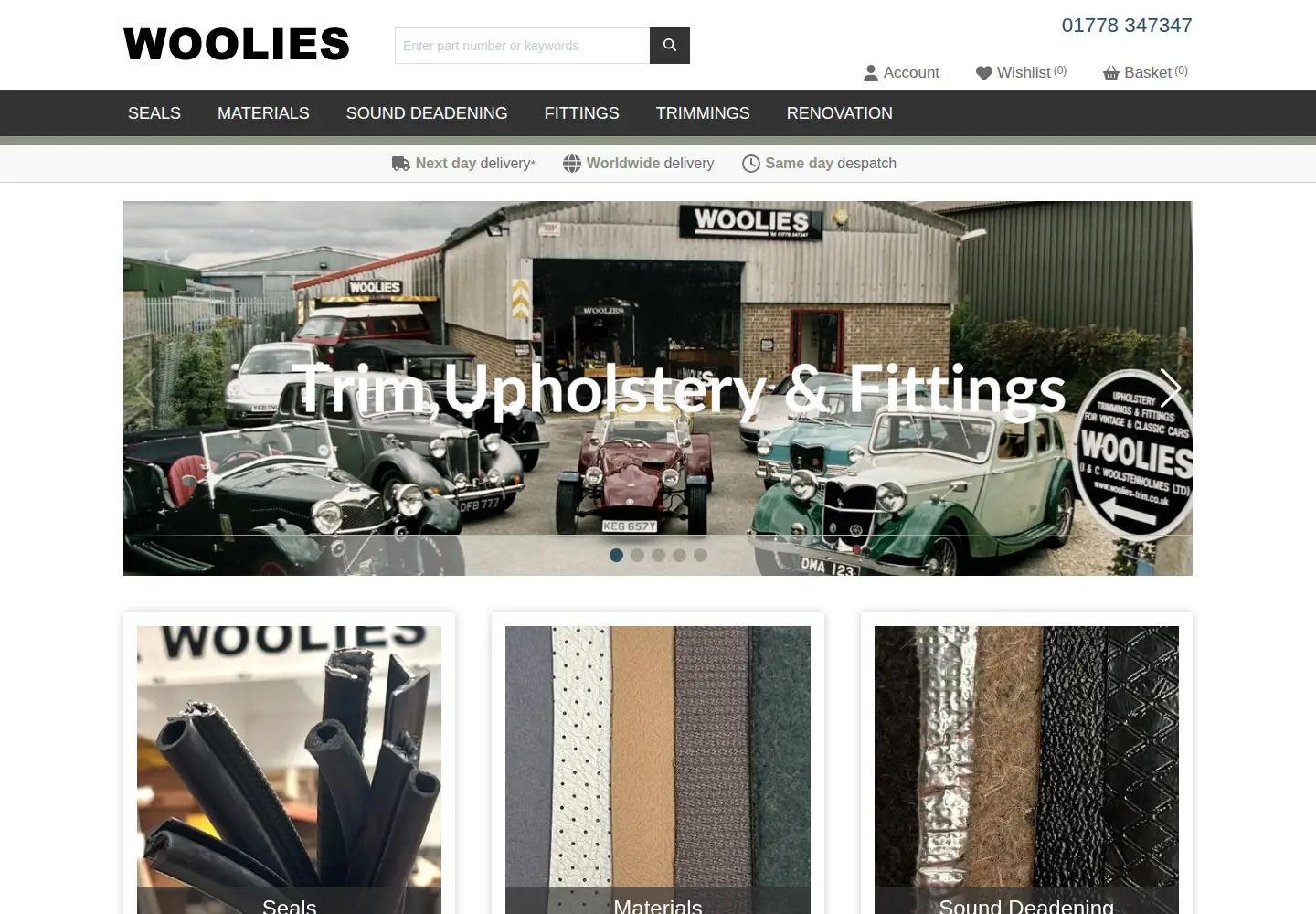 Screenshot of woolies-trim.co.uk