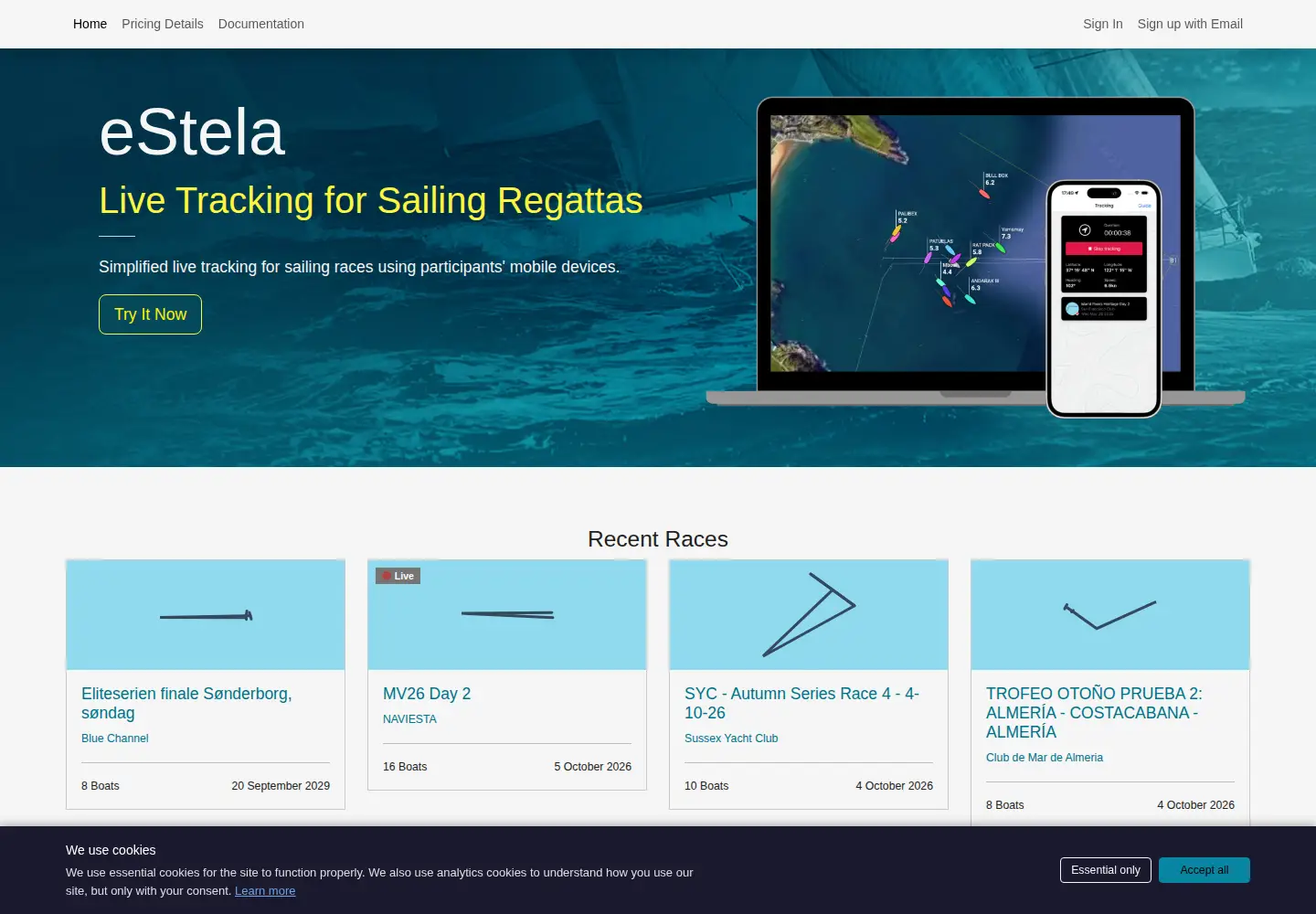 Screenshot of estela.co