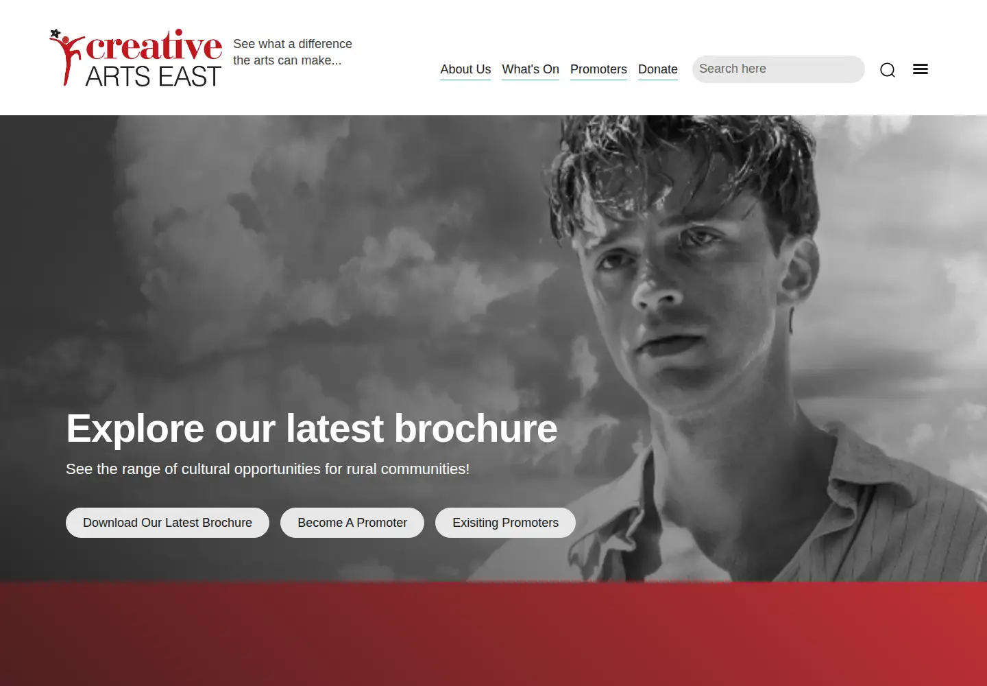 Screenshot of creativeartseast.co.uk