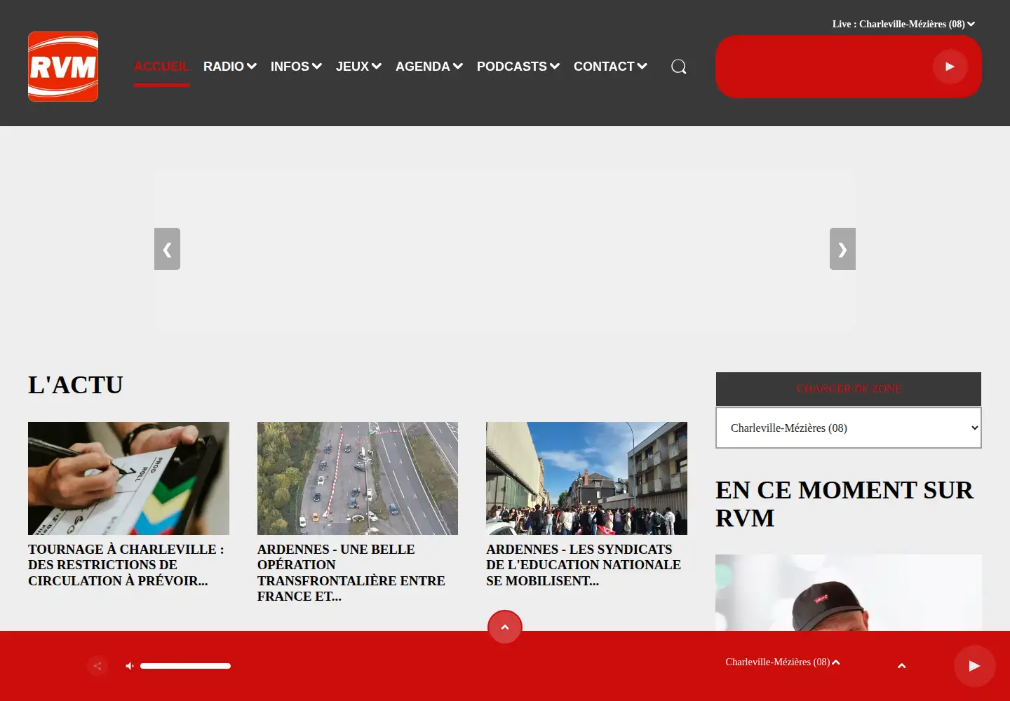 Captured homepage of rvm.fr in the current scan