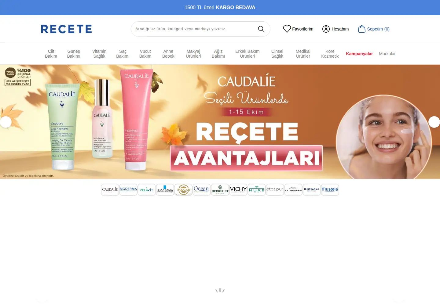 Captured homepage of recete.com in the current scan