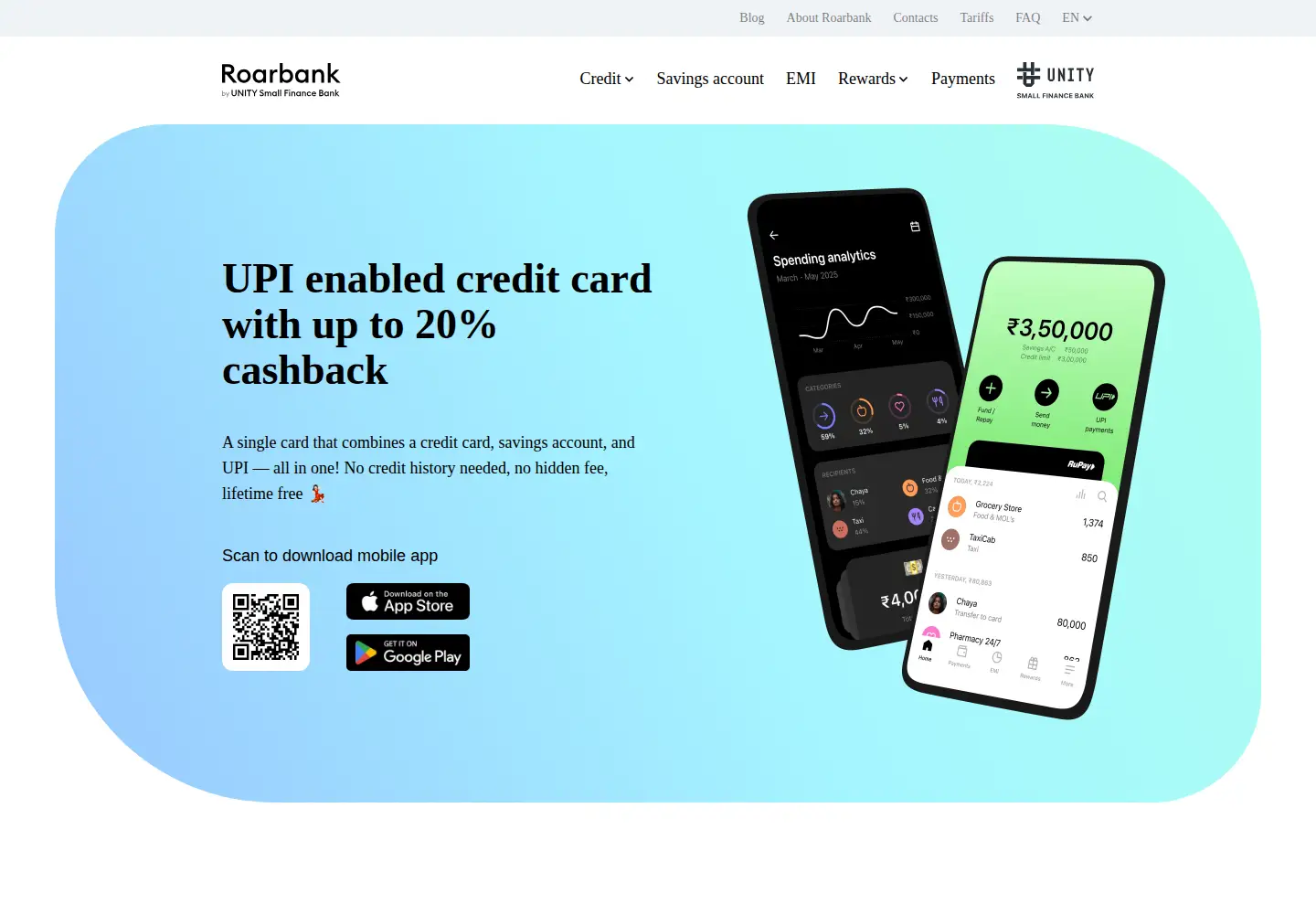 Screenshot of roar.bank.in