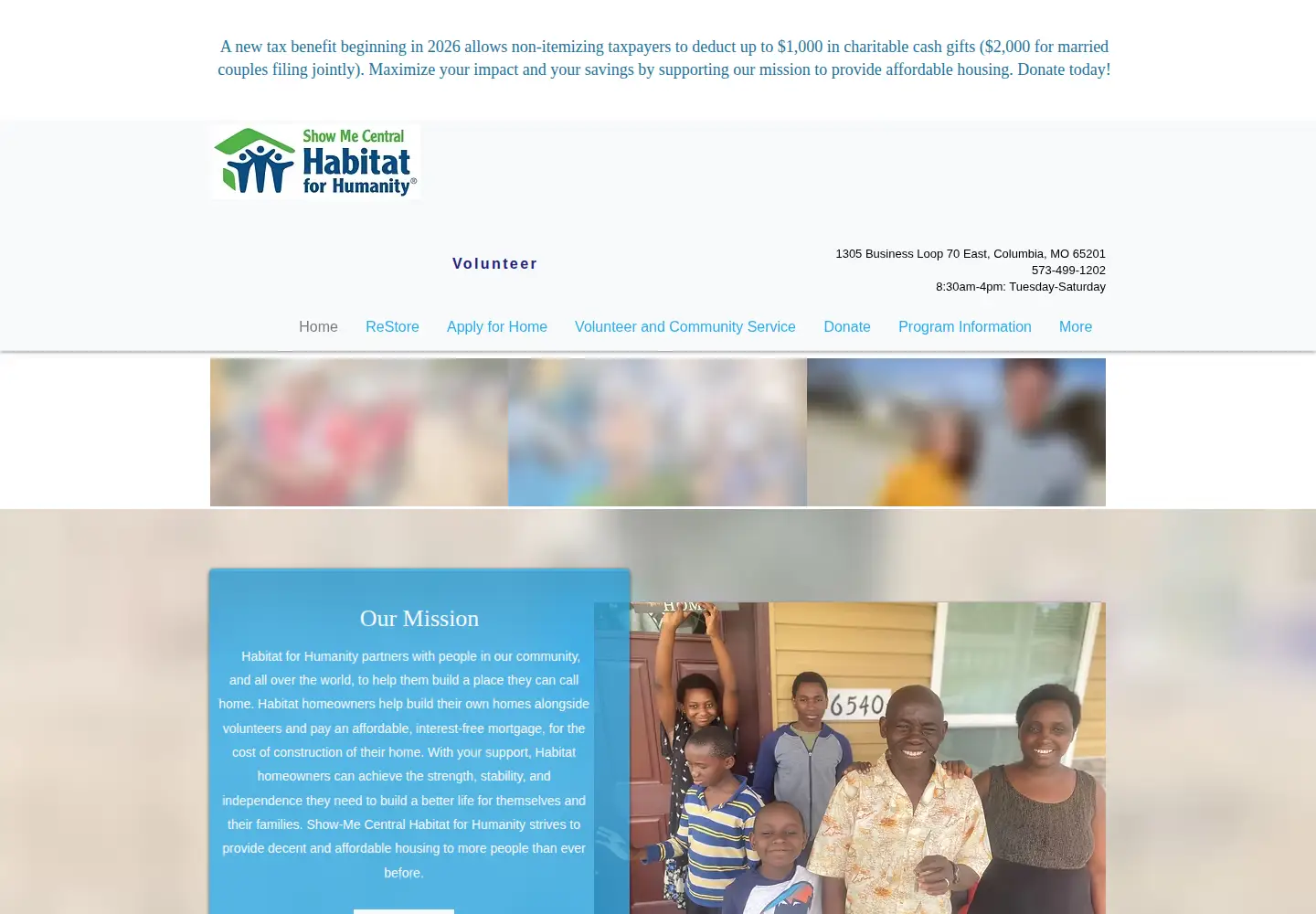 Captured homepage of showmehabitat.org in the current scan