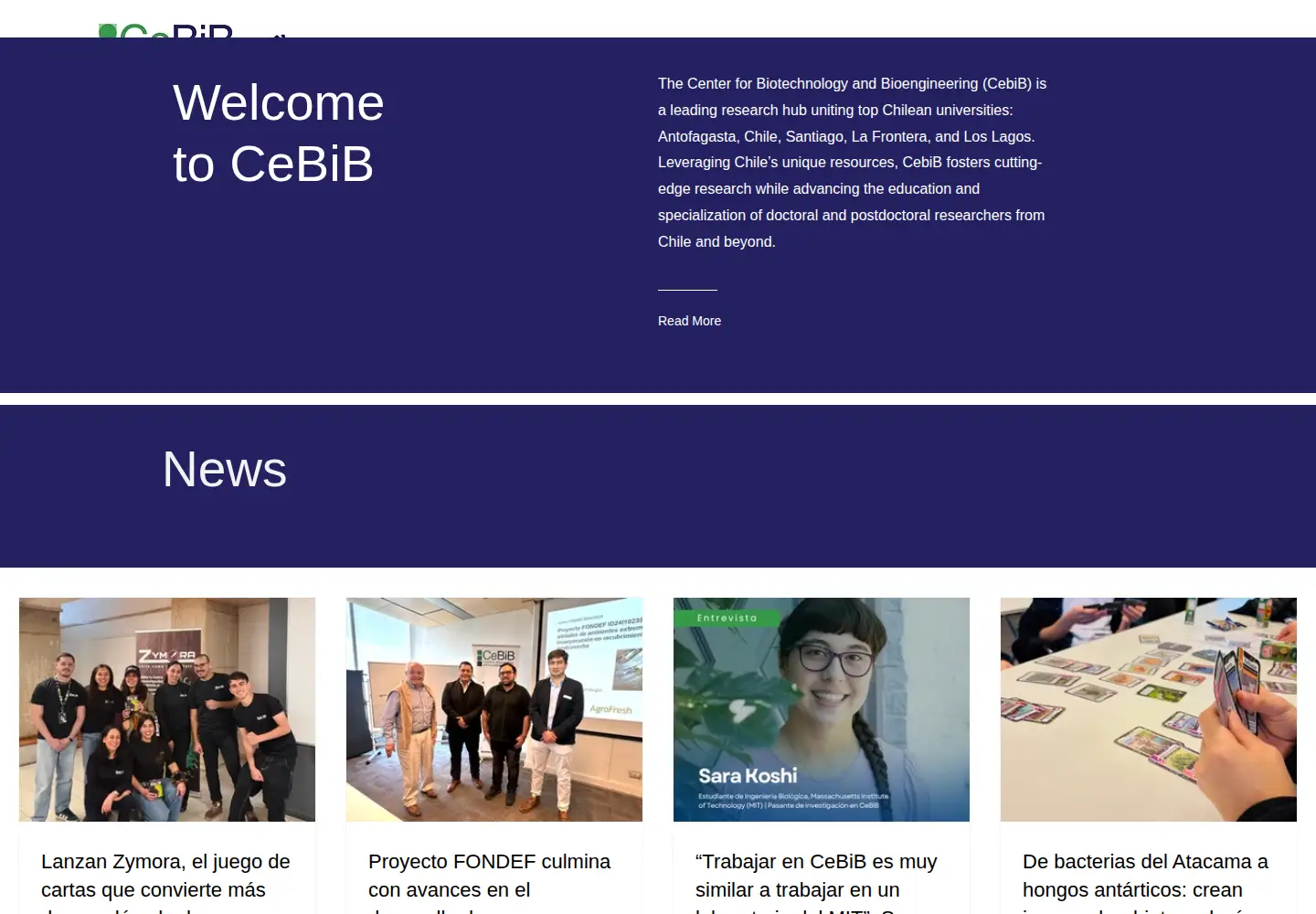 Captured homepage of cebib.cl in the current scan