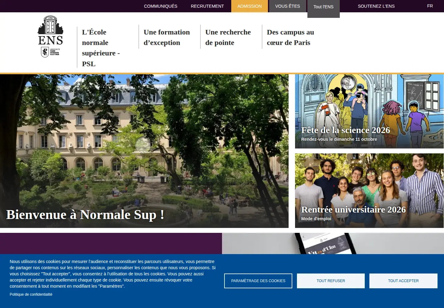 Screenshot of ens.fr