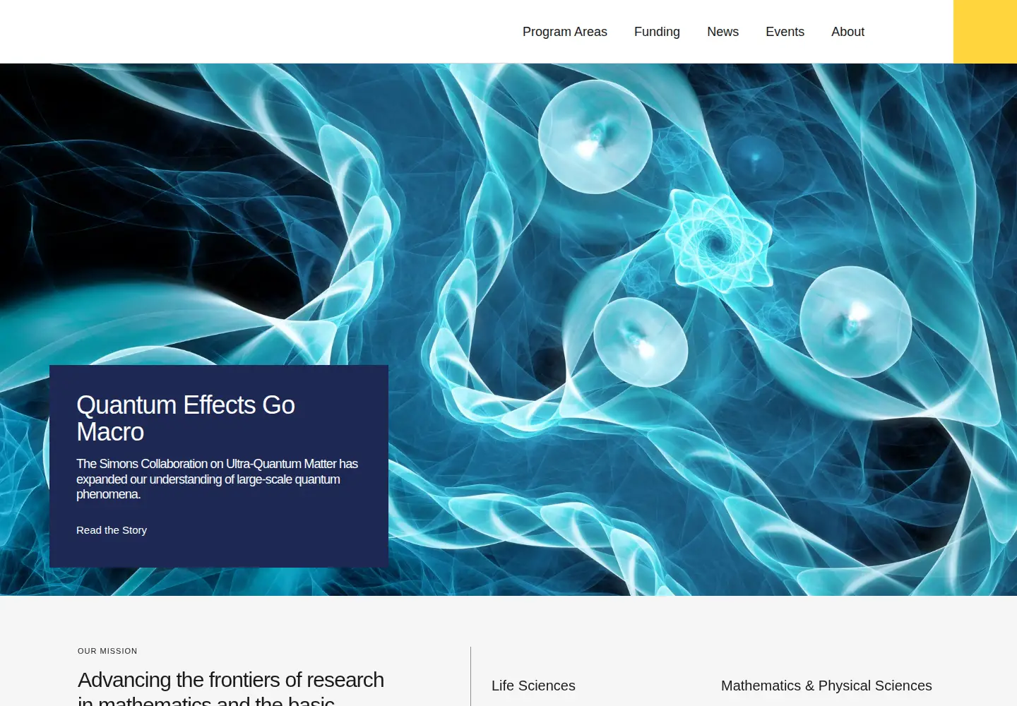 Screenshot of simonsfoundation.org
