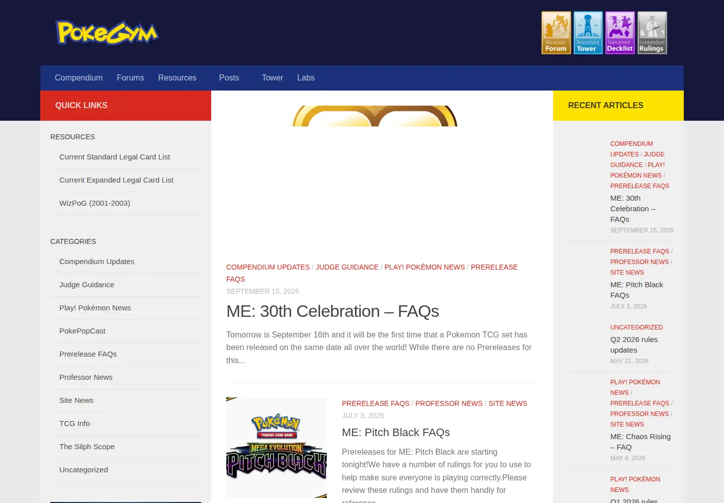 Captured homepage of pokegym.net in the current scan