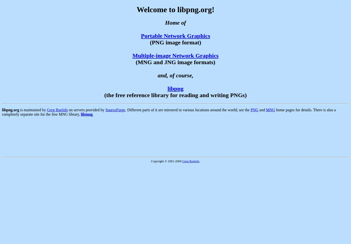 Screenshot of libpng.org