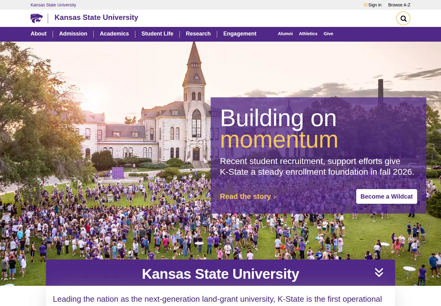 Screenshot of ksu.edu