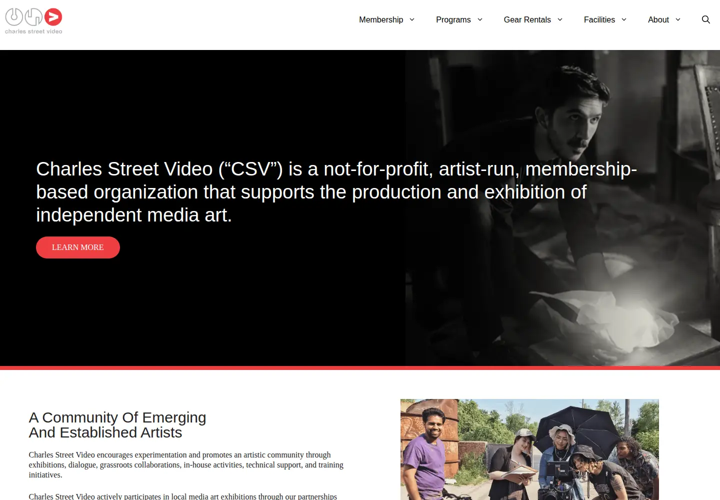 Captured homepage of charlesstreetvideo.com in the current scan