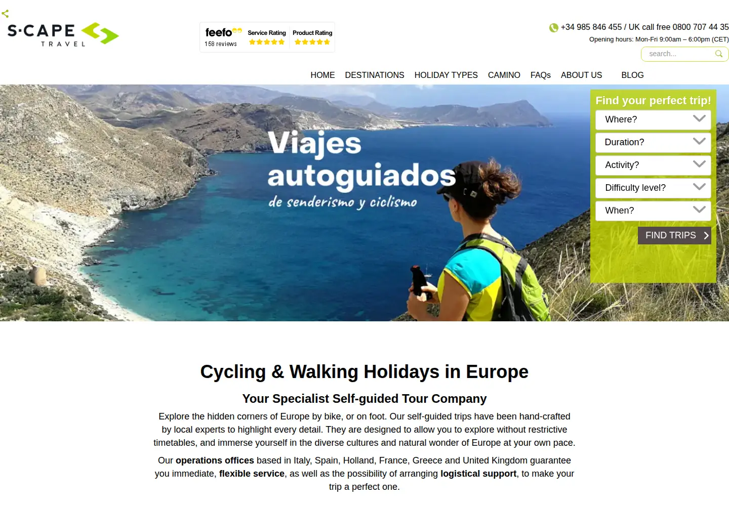 Screenshot of s-capetravel.eu
