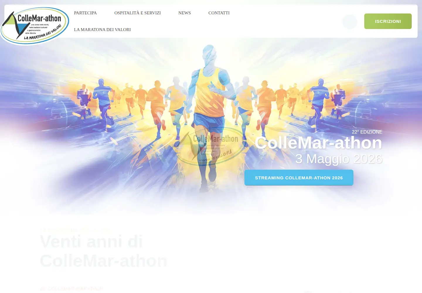 Captured homepage of collemar-athon.com in the current scan