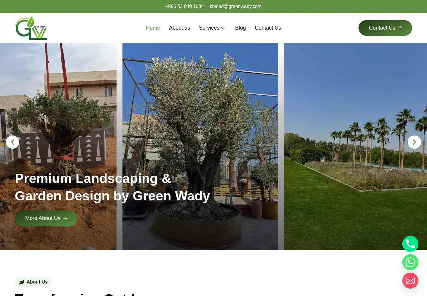 Captured homepage of greenwady.com in the current scan