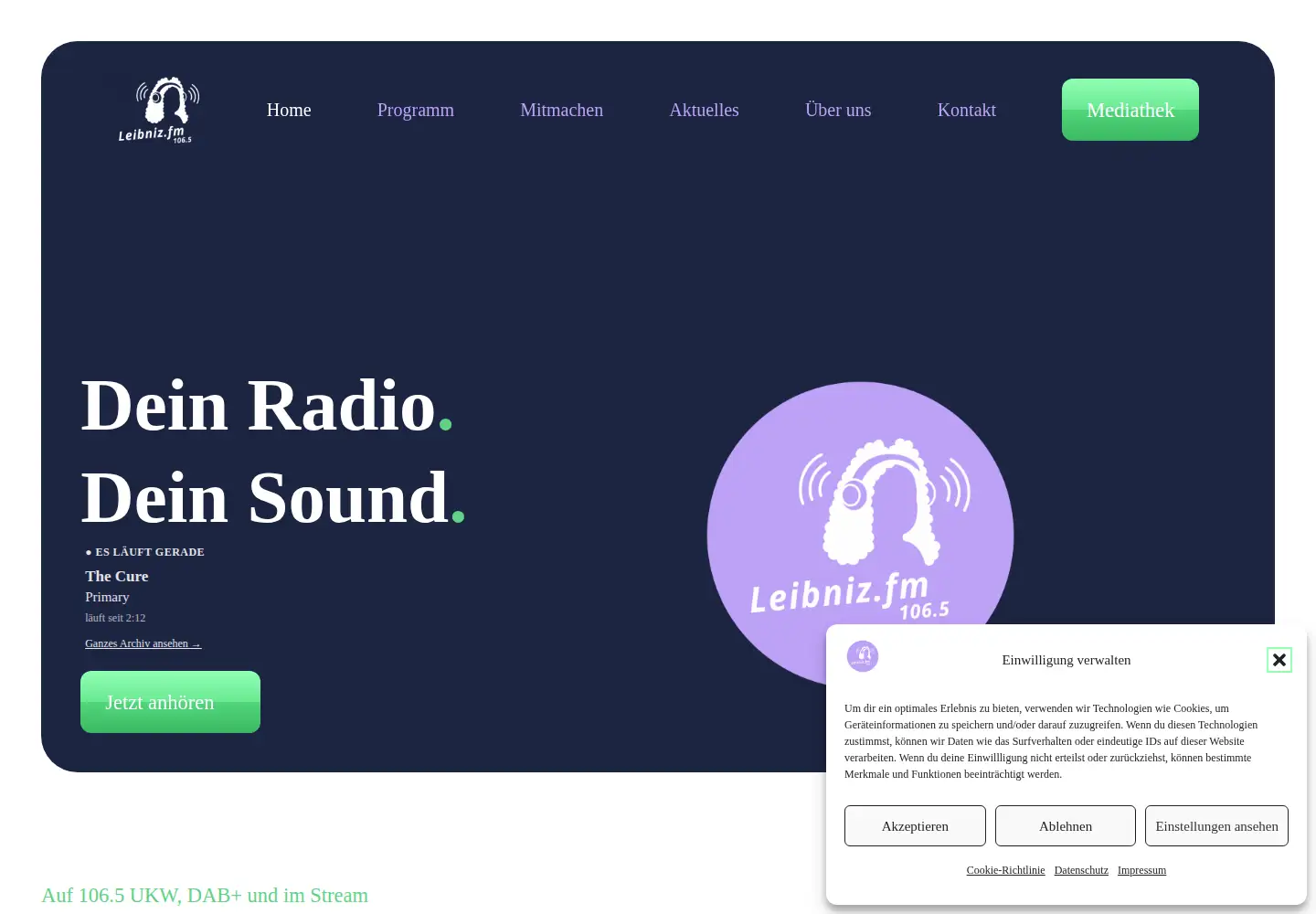 Screenshot of leibniz.fm