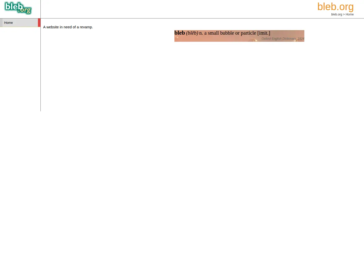 Screenshot of bleb.org