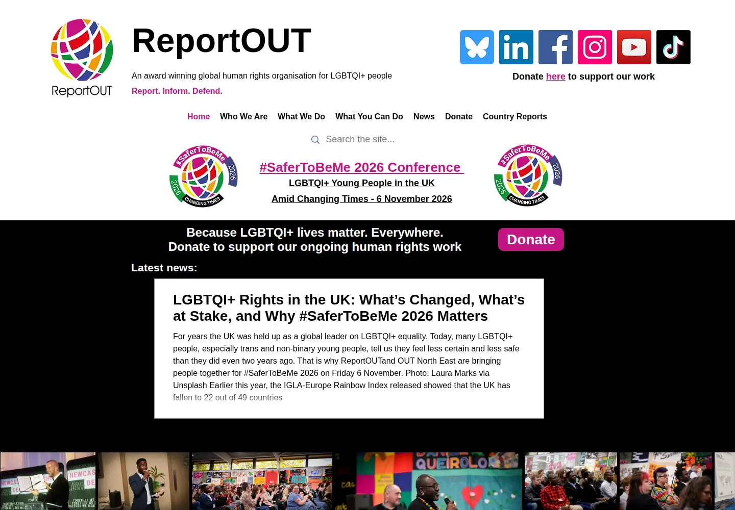 Screenshot of reportout.org