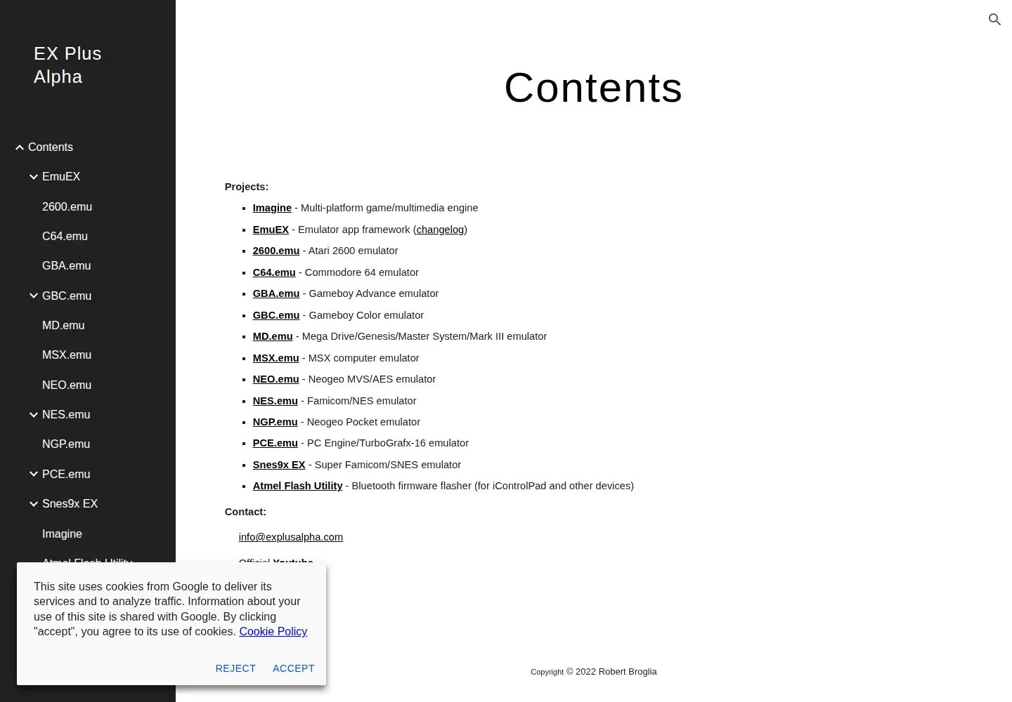 Captured homepage of explusalpha.com in the current scan