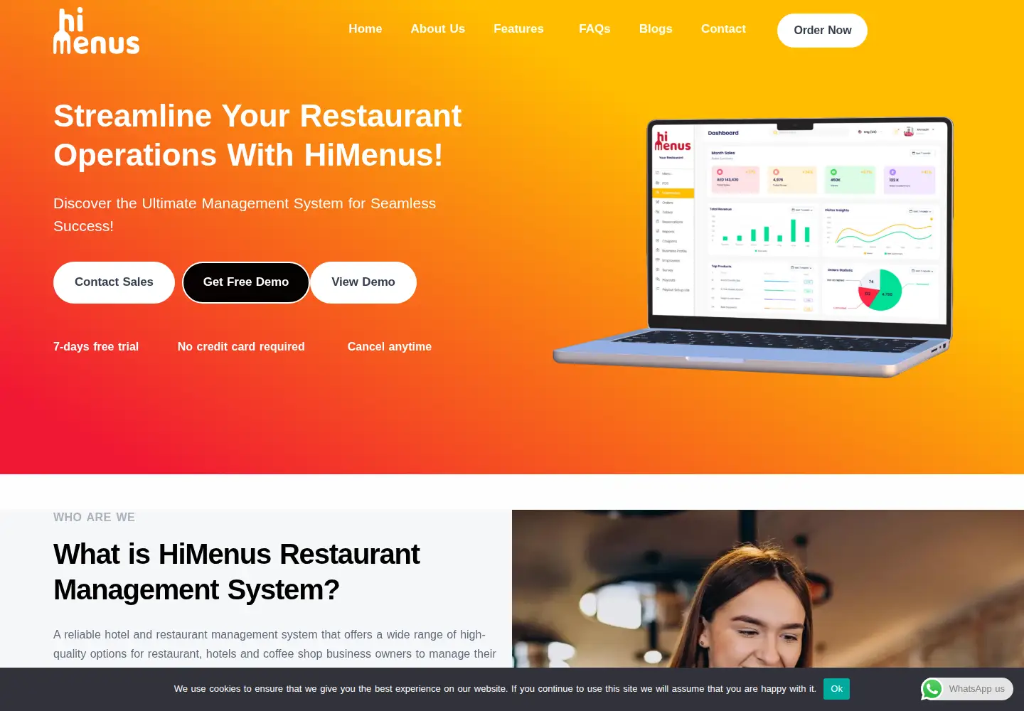 Captured homepage of himenus.com in the current scan