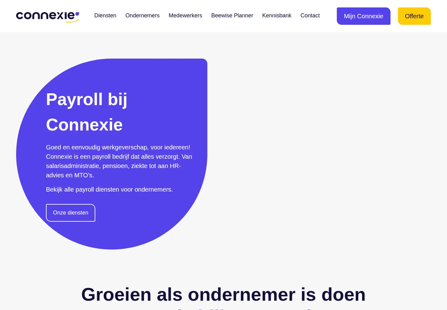 Captured homepage of connexie.nl in the current scan