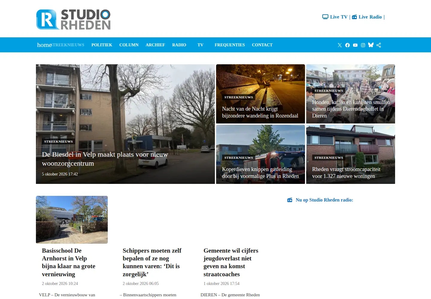 Captured homepage of studiorheden.nl in the current scan