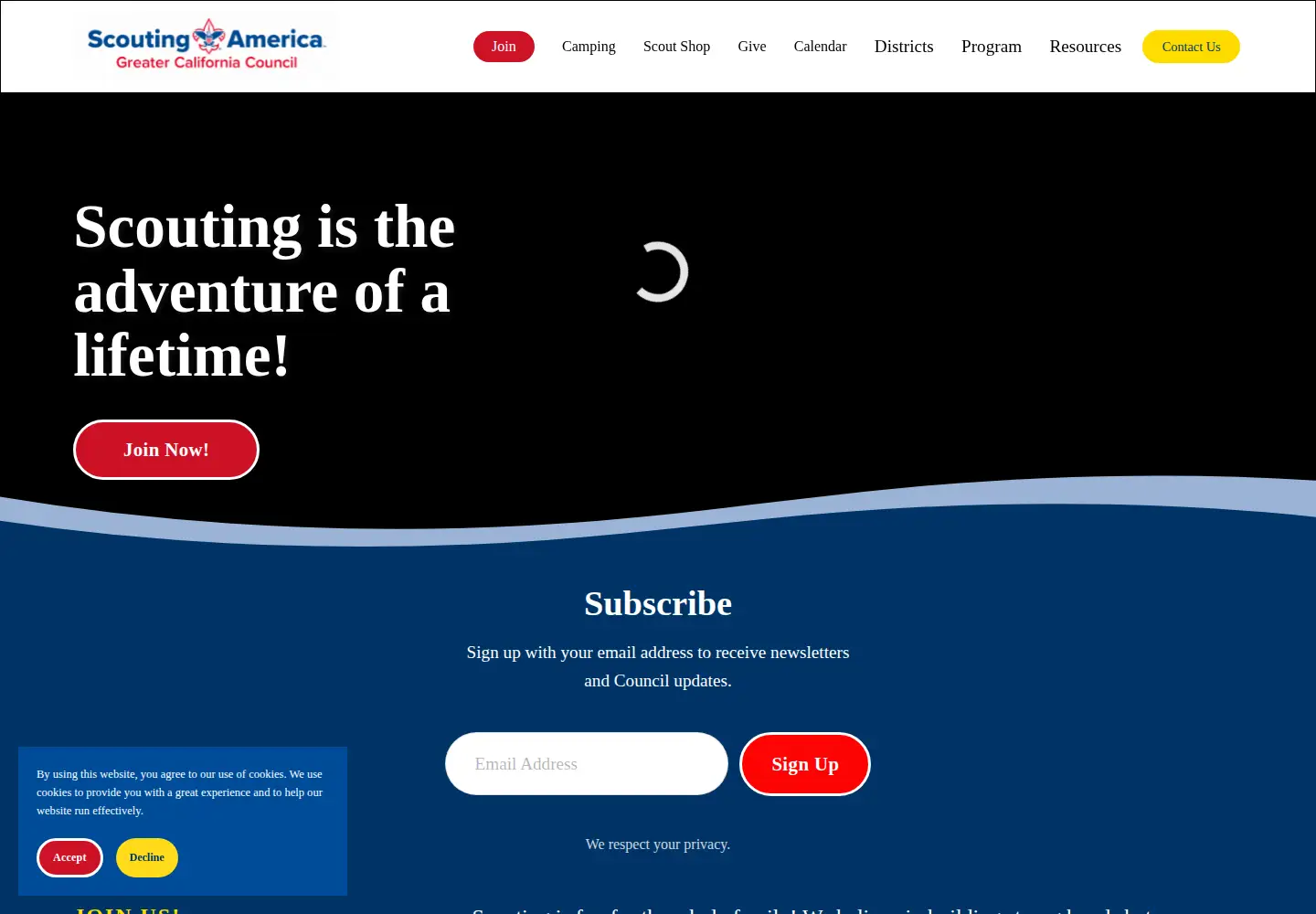 Captured homepage of gec-bsa.org in the current scan