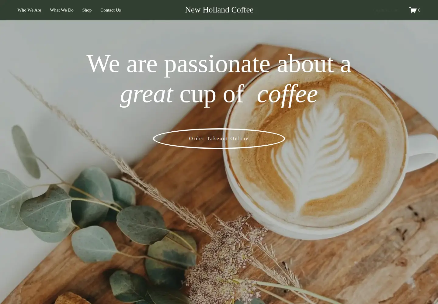 Screenshot of newhollandcoffee.com