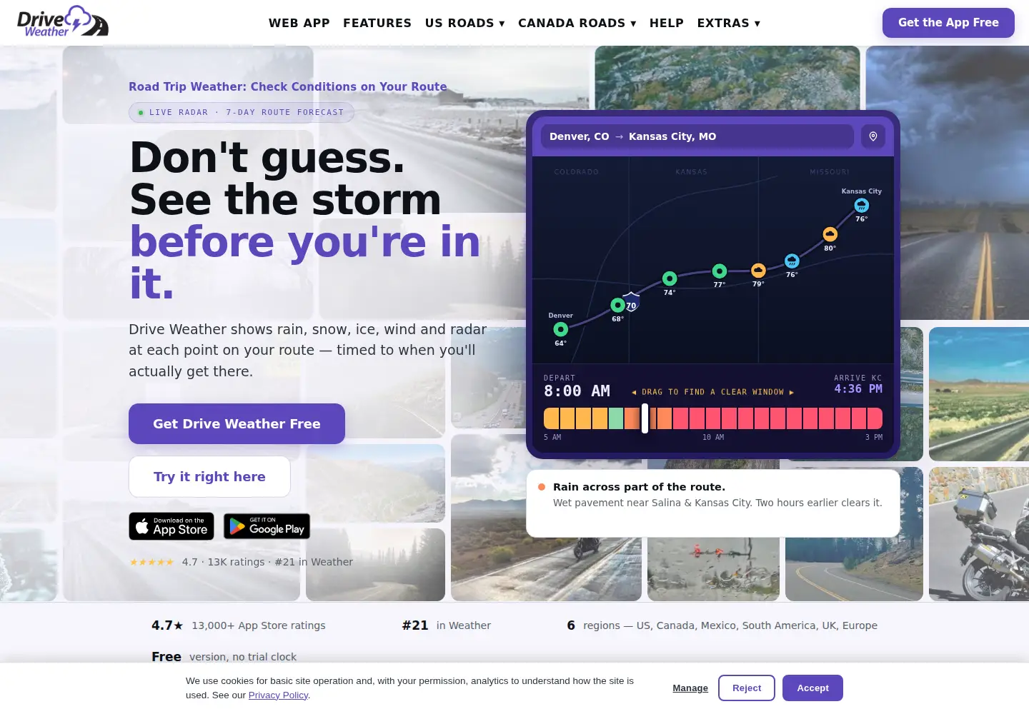 Screenshot of driveweatherapp.com