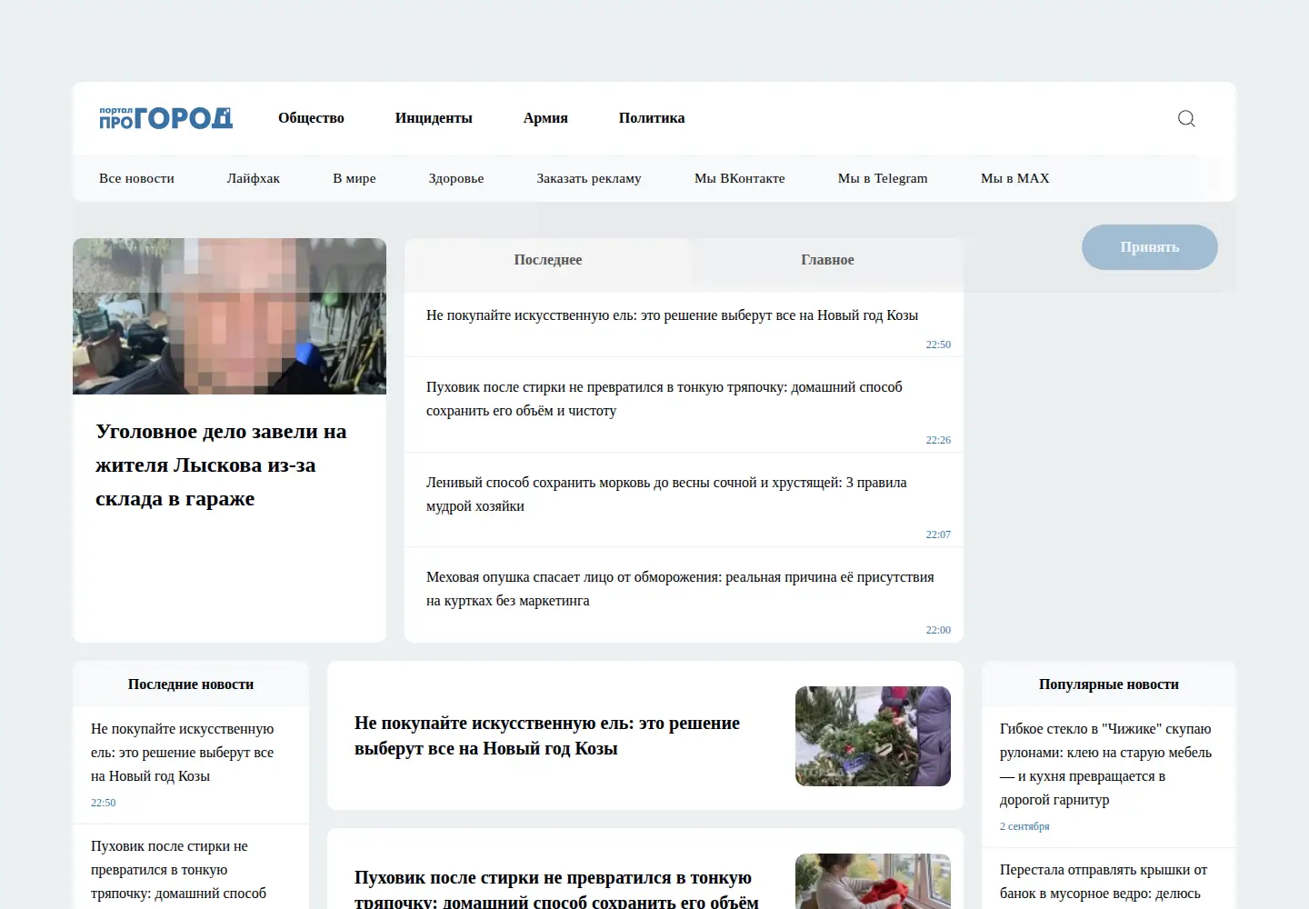 Screenshot of progorodnn.ru