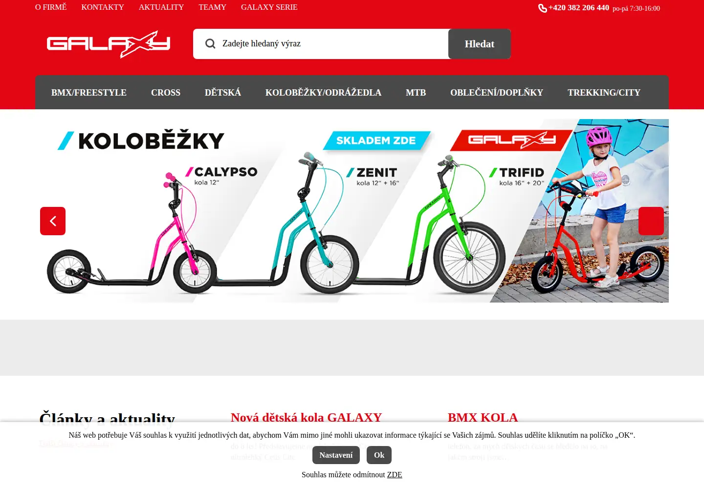 Screenshot of galaxy-bike.cz
