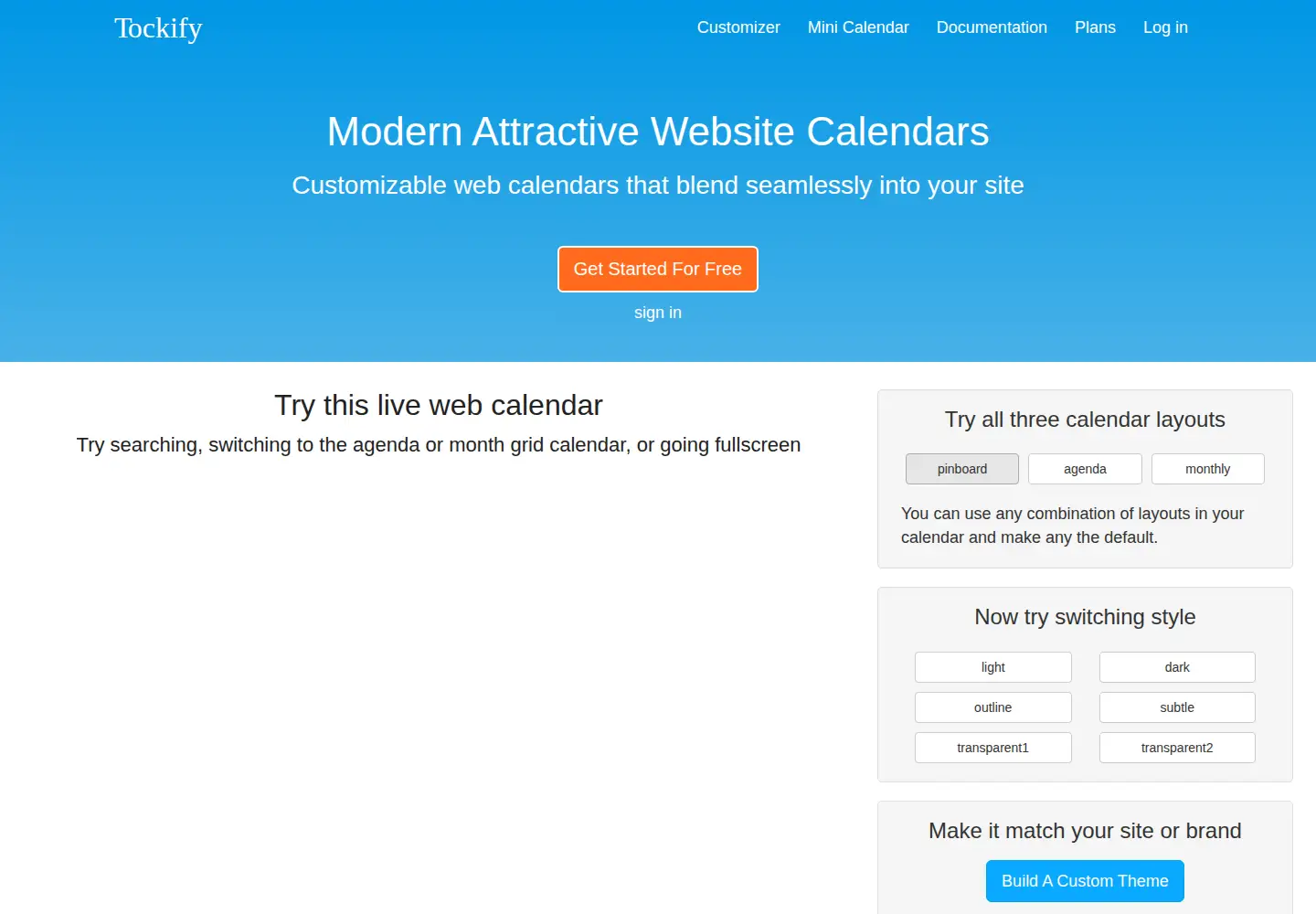Screenshot of tockify.com