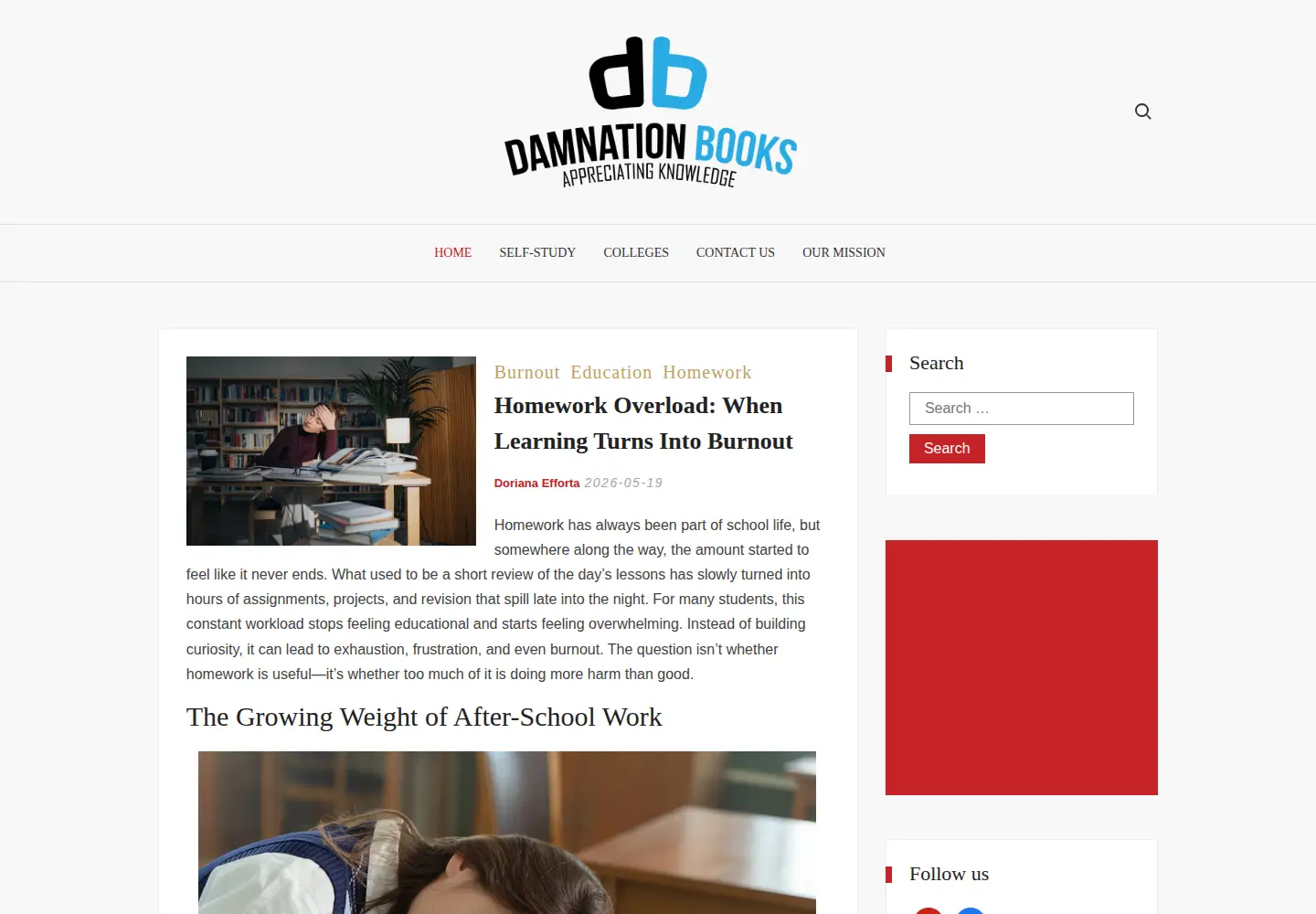 Captured homepage of damnationbooks.com in the current scan