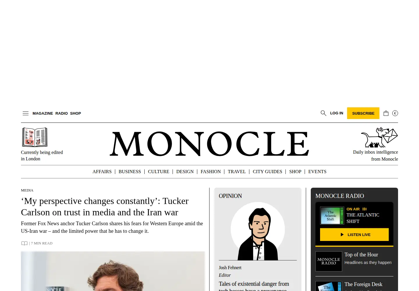 Screenshot of monocle.com