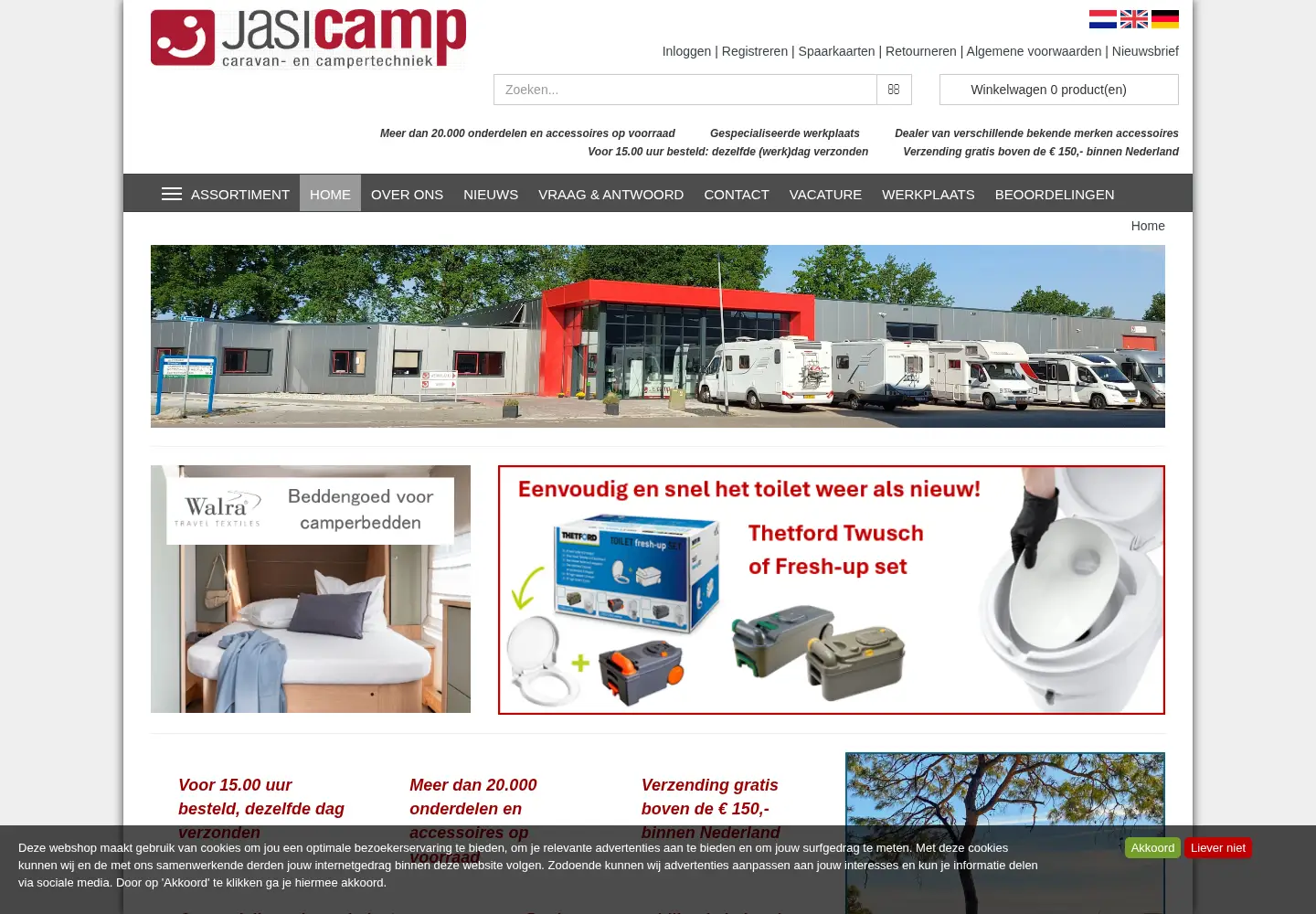 Captured homepage of jasicamp.nl in the current scan