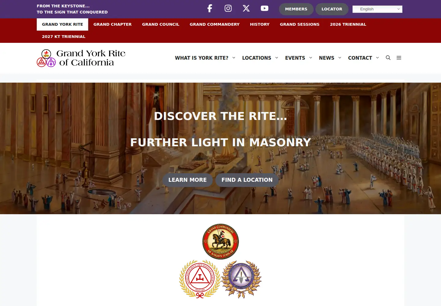Screenshot of yorkriteofcalifornia.org