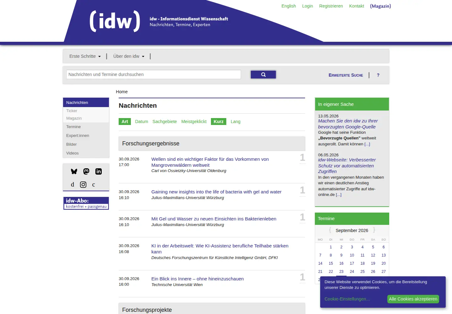 Screenshot of idw-online.de